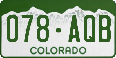 CO license plate 078AQB