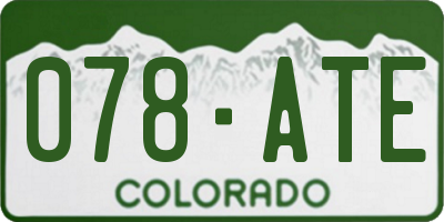 CO license plate 078ATE