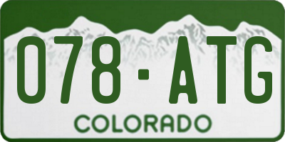 CO license plate 078ATG