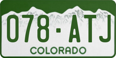 CO license plate 078ATJ