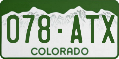 CO license plate 078ATX