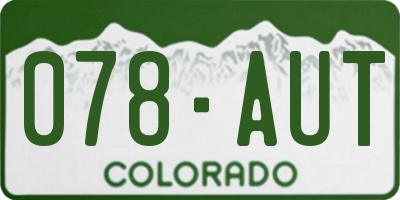 CO license plate 078AUT