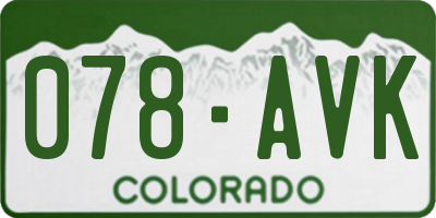 CO license plate 078AVK