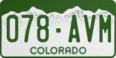 CO license plate 078AVM