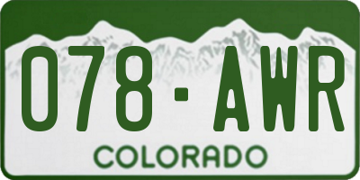 CO license plate 078AWR