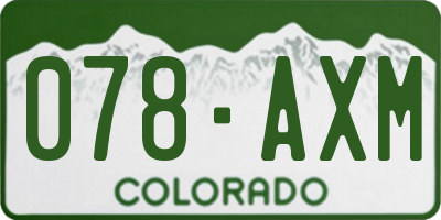 CO license plate 078AXM