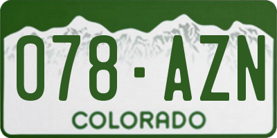 CO license plate 078AZN