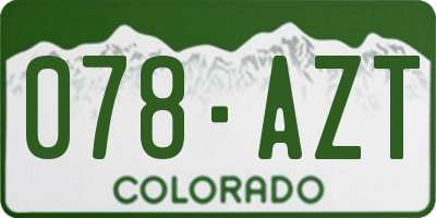 CO license plate 078AZT