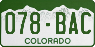 CO license plate 078BAC