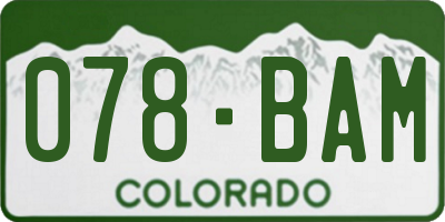 CO license plate 078BAM