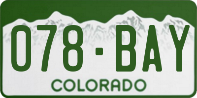 CO license plate 078BAY