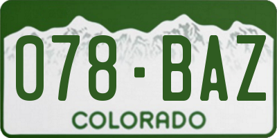 CO license plate 078BAZ