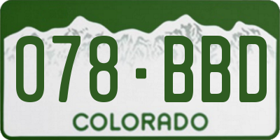 CO license plate 078BBD