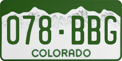 CO license plate 078BBG