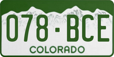 CO license plate 078BCE