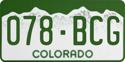 CO license plate 078BCG
