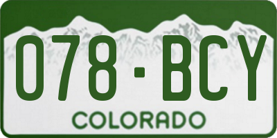 CO license plate 078BCY