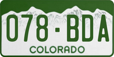 CO license plate 078BDA