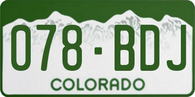 CO license plate 078BDJ