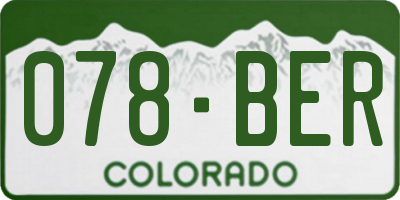 CO license plate 078BER