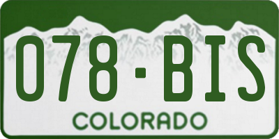 CO license plate 078BIS