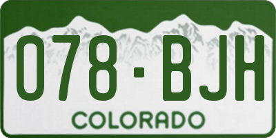 CO license plate 078BJH