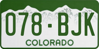 CO license plate 078BJK