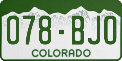 CO license plate 078BJO