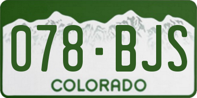 CO license plate 078BJS