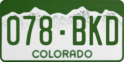 CO license plate 078BKD