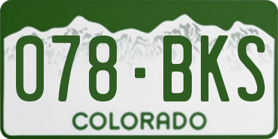 CO license plate 078BKS