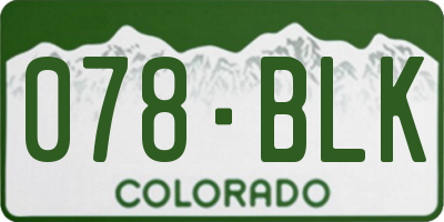 CO license plate 078BLK