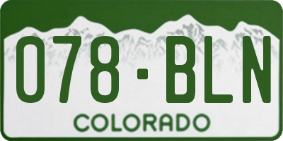 CO license plate 078BLN