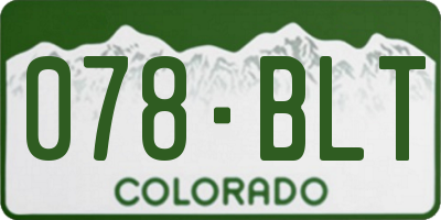 CO license plate 078BLT