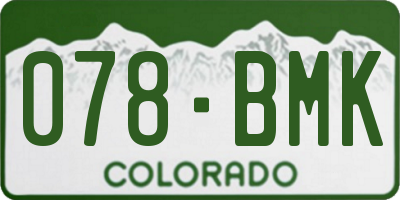 CO license plate 078BMK