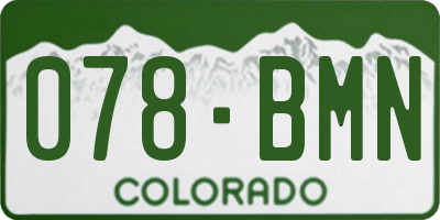 CO license plate 078BMN