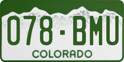 CO license plate 078BMU