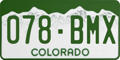 CO license plate 078BMX