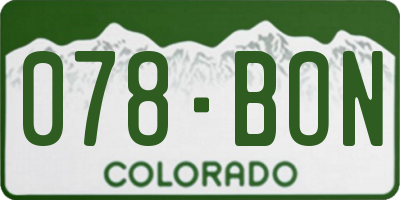 CO license plate 078BON