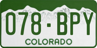 CO license plate 078BPY