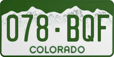 CO license plate 078BQF