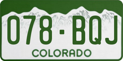 CO license plate 078BQJ