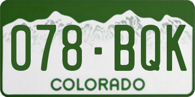 CO license plate 078BQK