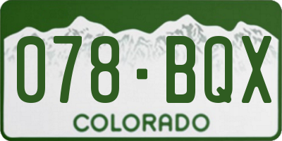 CO license plate 078BQX