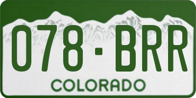 CO license plate 078BRR