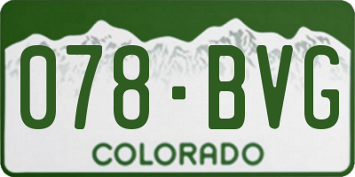 CO license plate 078BVG