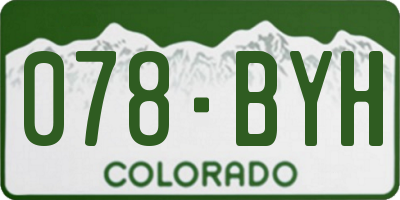 CO license plate 078BYH