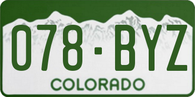 CO license plate 078BYZ
