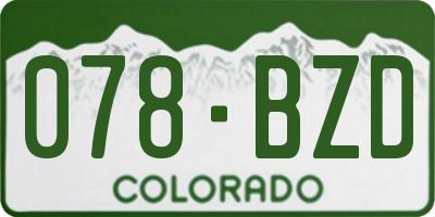 CO license plate 078BZD