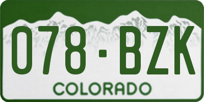 CO license plate 078BZK